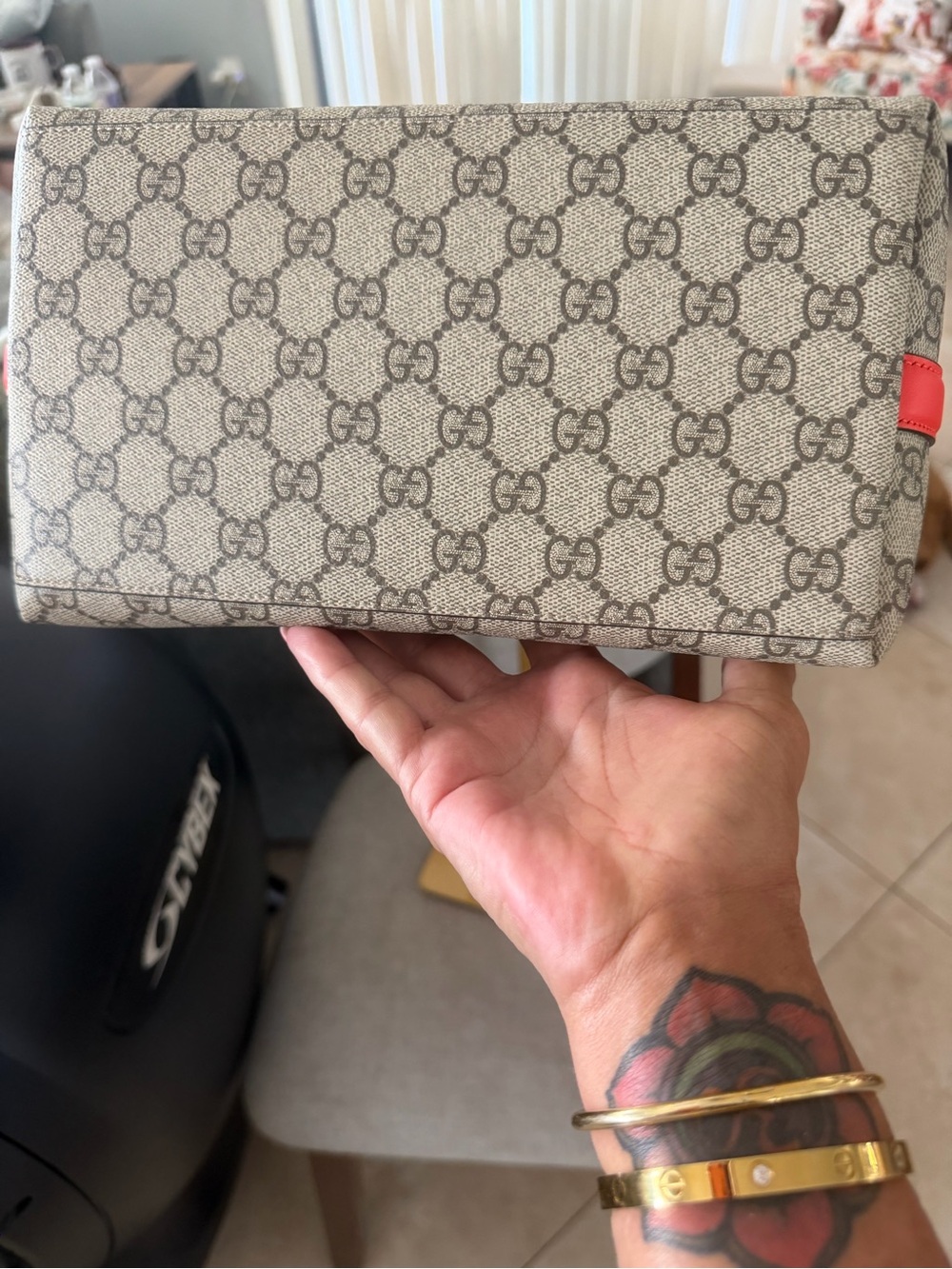 Gucci Beige GG Emblem tote medium with orange trim leather brand new 🧡 - Picture 16 of 16